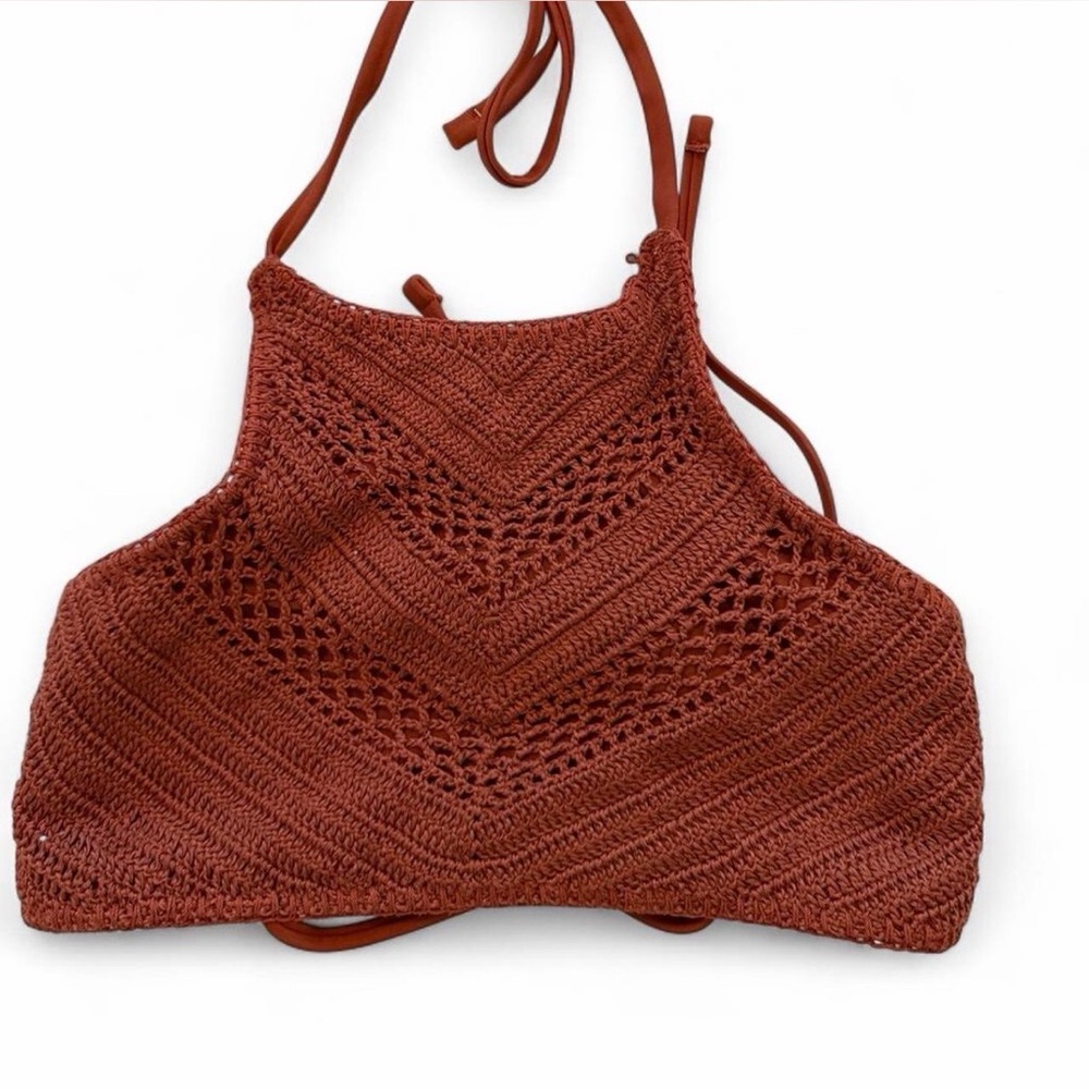 Burnt orange Crochet Halter Top